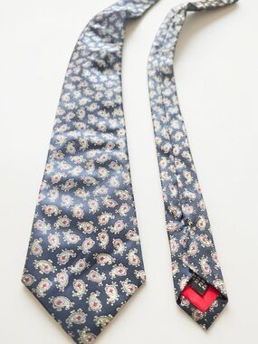 Sangiorgio Silk Tie Navy Paisley Italian Vintage Mens Tie